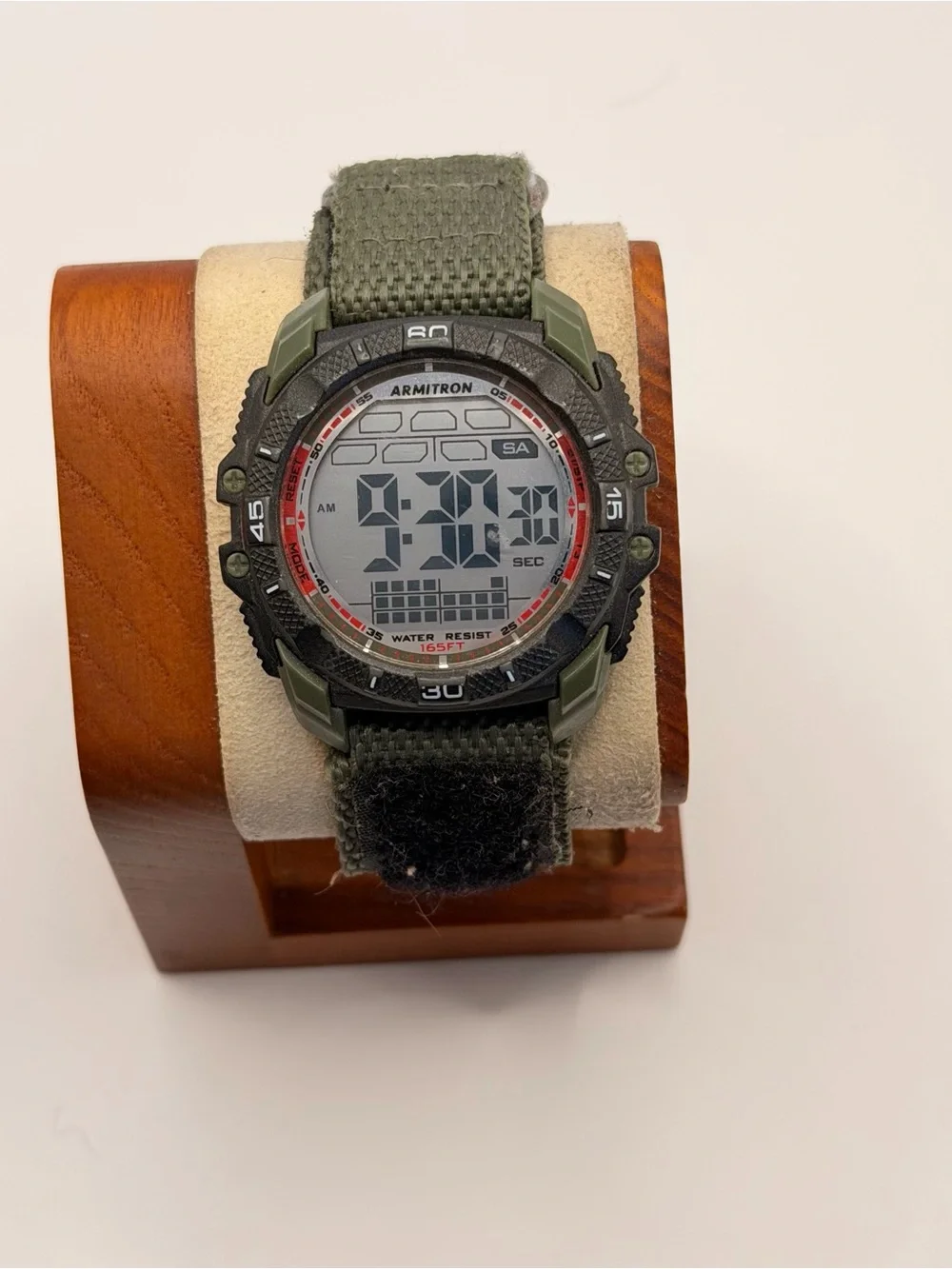 Armitron‎ Pro Sport Digital Watch Men Dual Time Black Nylon Strap-